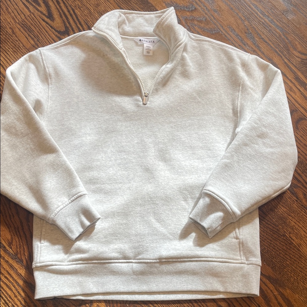 Athleta sz XXS oversized quarter zip sweatshirt w front pockets